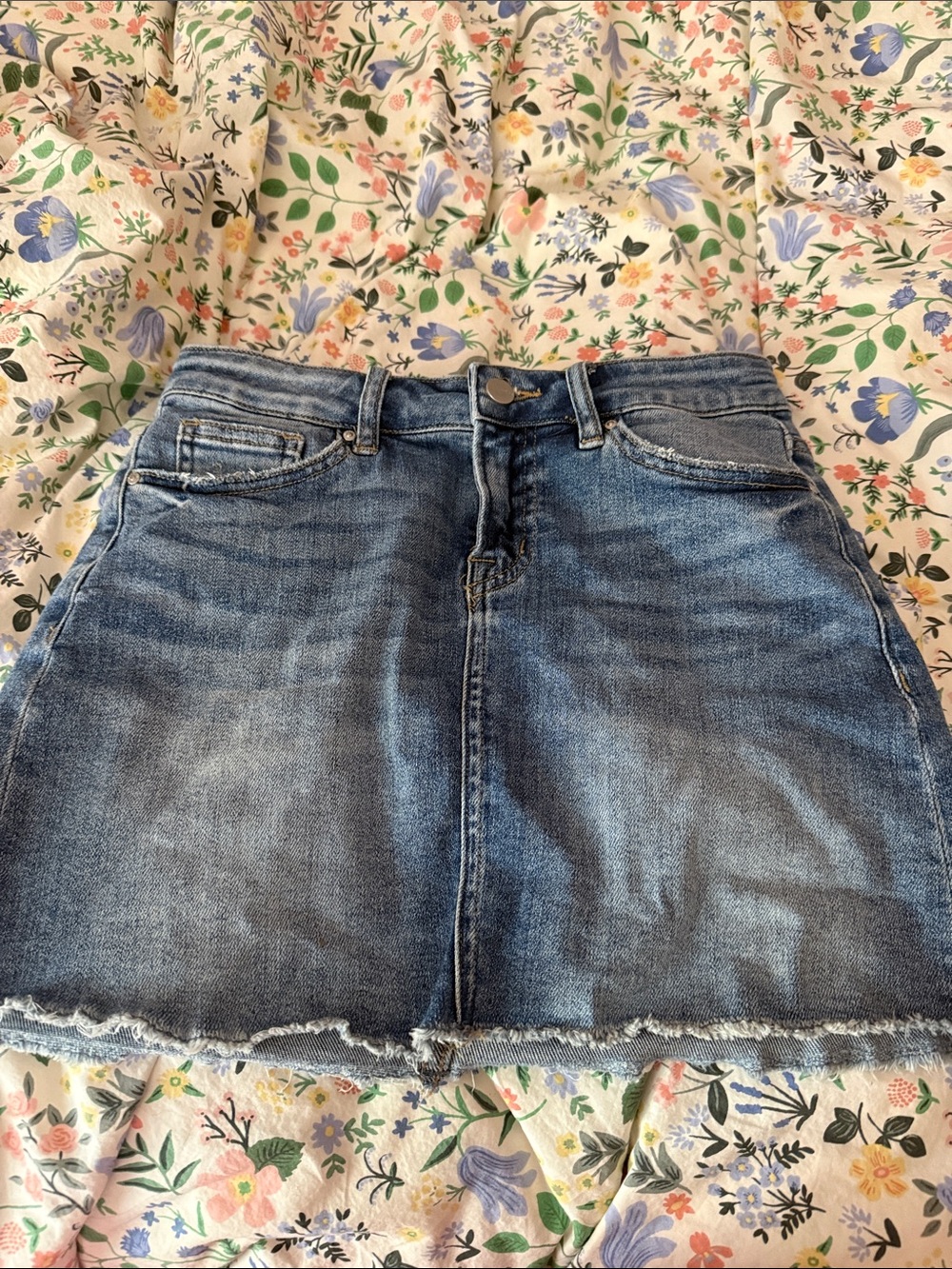 Altar'd State Denim Mini Skirt in Blue Wash